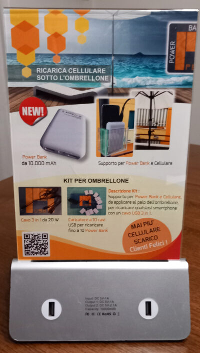 Power Bank Menù con volantino ombrellone